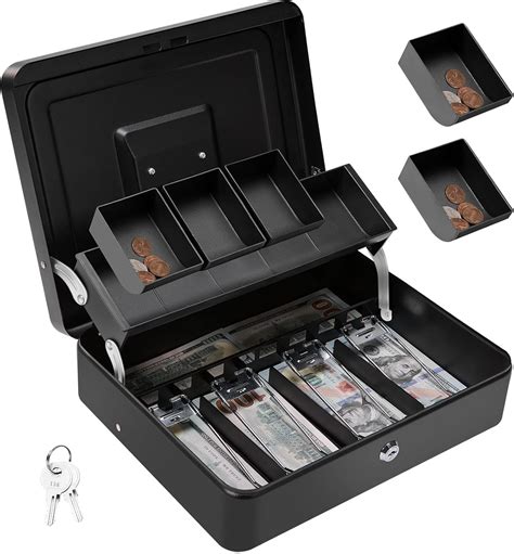 Amazon.com: Polspag Cash Box with Lock and 2 Keys, Metal Money Box with