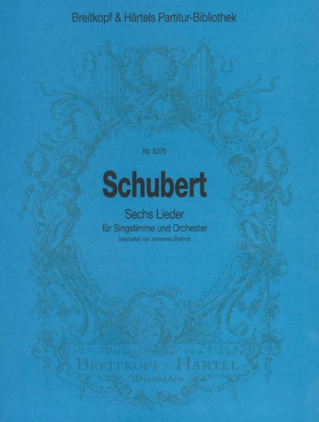 Schubert 6 Lieder · Breitkopf And Härtel