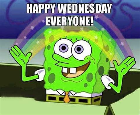 an image of a cartoon character saying happy wednesday everyone