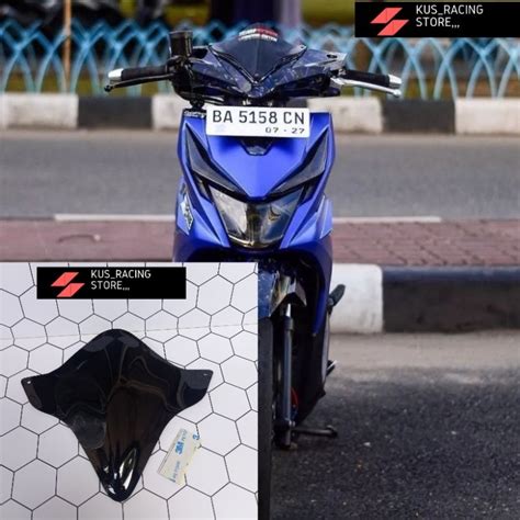 Jual Visor Honda Beat Fi Esp Bahan Akrilik Hitam Plus Lem