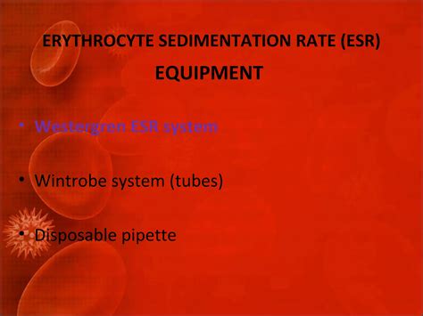 Erythrocyte Sedimentation Rate Esr Ppt