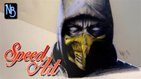 Speed Art Drawing Scorpion Mortal Kombat X Youtube