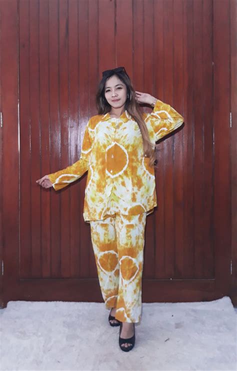 Jual Baju One Set Tie Dye Setelan Jumputan Panjang Thebatik Co Id