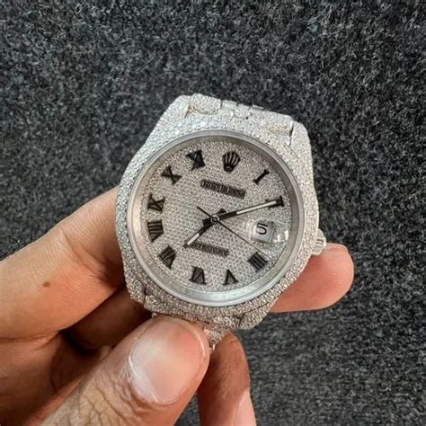 Lenus VVS Moissanite Iced Out Diamond Watch Stainless Steel Swiss