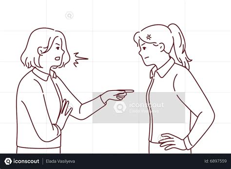 girls arguing    illustration   png