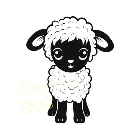 Sheep Svg Cute Sheep Svg Baby Sheep Cutfile Cricut Silhouette Clipart