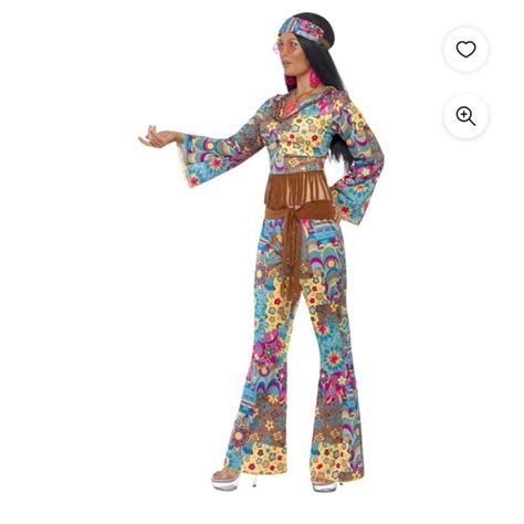 Other 4 Blue And Brown Hippy Flower Power Women Adult Halloween