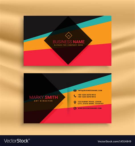 Abstract business card design with funky colors Vector Image