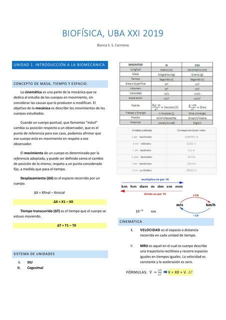 Resumen De Biof Sica Uba San Fanki Udocz