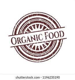 Red Organic Food Distress Rubber Seal Stock Vector Royalty Free