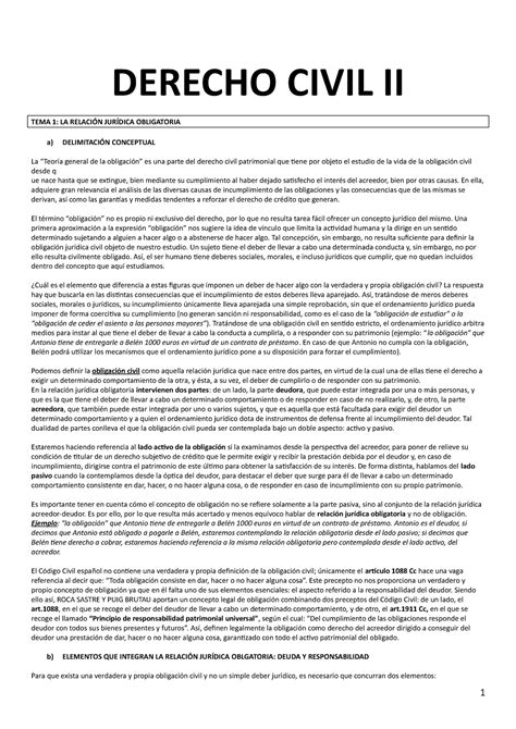 Civil Completo Derecho Civil Ii Tema 1 La RelaciÓn JurÍdica