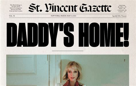 St Vincent Shares Enhanced Version Of Daddys Home And Newspaper