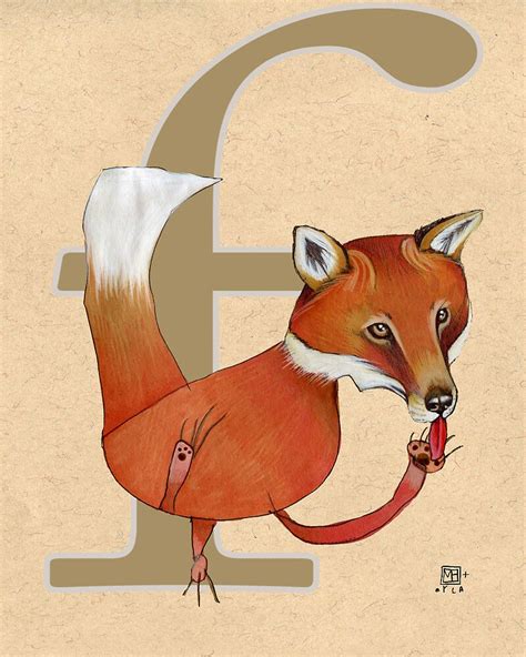 F Is For Fox By Busymockingbird Redbubble