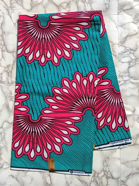 Teal Green And Dark Pink Ankara Fabric African Fabric African Fabric