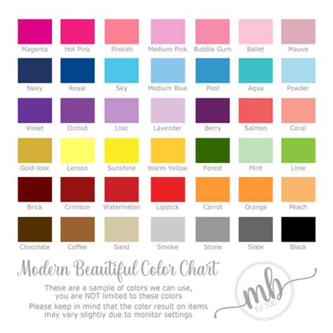 Fabrics/Color Chart | Modern Beautiful