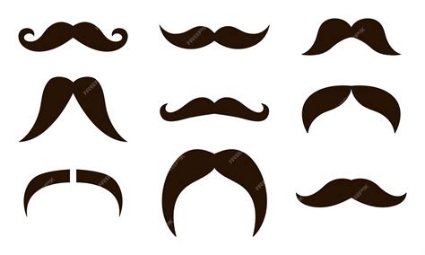 Premium Vector Different Mustache Collection Vector Illustration