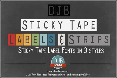 DJB Sticky Tape Labels Font | dafont.com