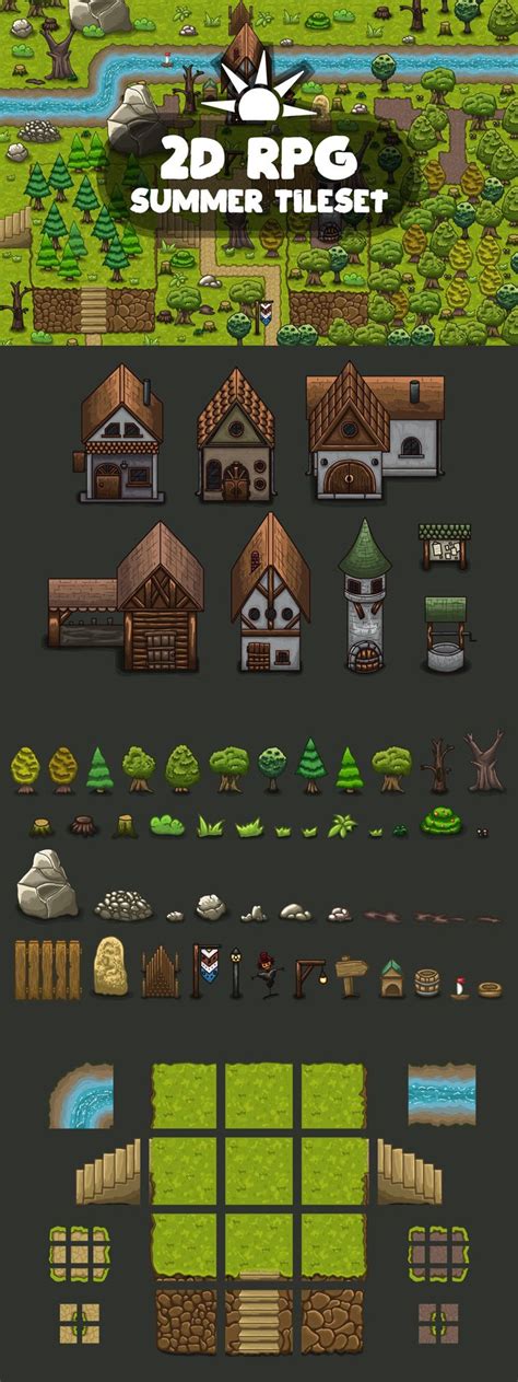 2d Rpg Summer Tileset Pixel Art Games Pixel Games Rpg Porn Sex Picture