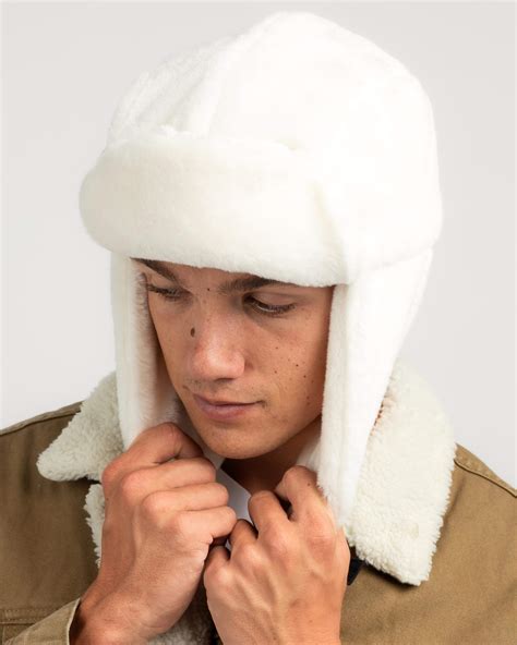 Shop Miscellaneous Mellow Fur Trapper Hat In White Fast Shipping