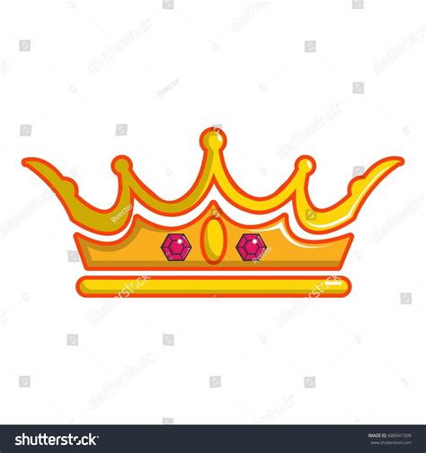 Queen Crown Icon Cartoon Illustration Queen Vetor Stock Livre De