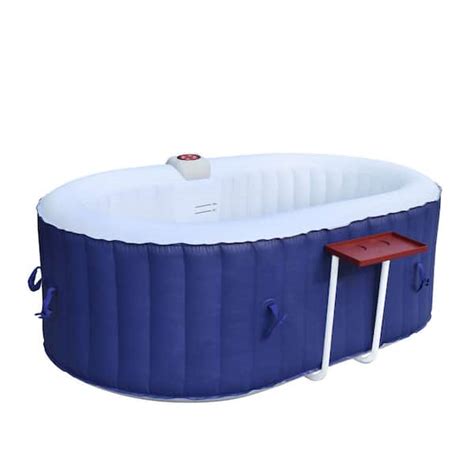 ALEKO 2-Person 100-Jet Inflatable Hot Tub with Drink Tray HTIO2BLD-HD ...