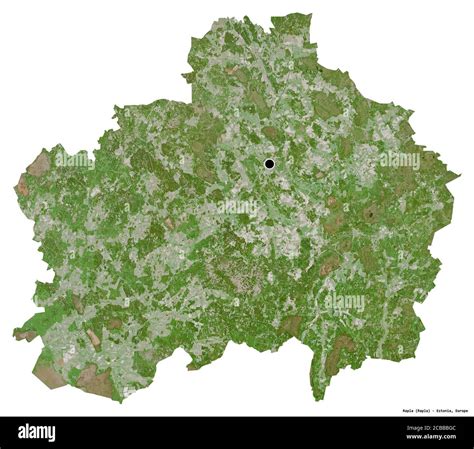 Shape of Rapla, county of Estonia, with its capital isolated on white ...