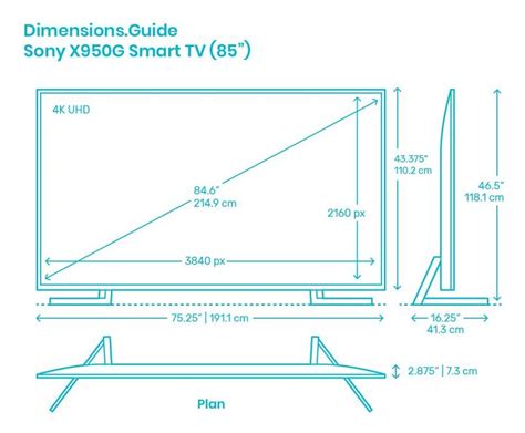 85 Inch TV Dimensions (with Drawings), 53% OFF