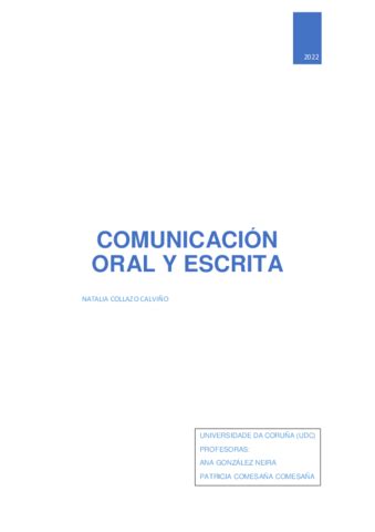 Comunicacion Oral Y Escrita Pdf