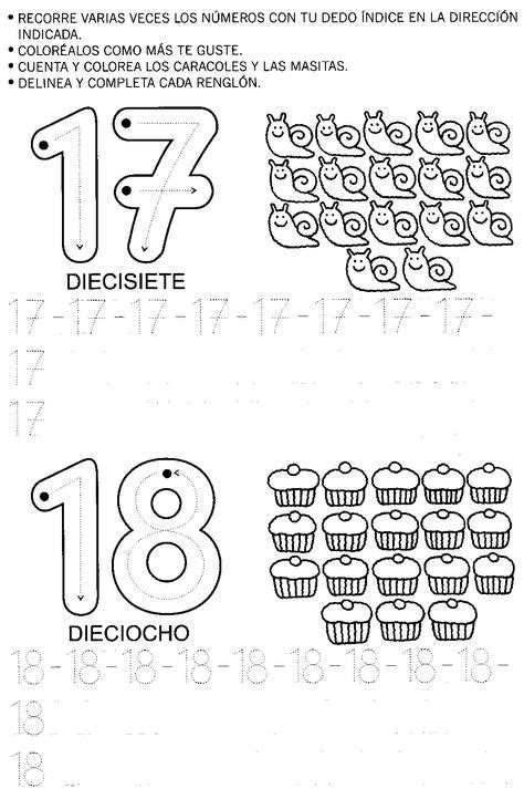 Cudernillo Trabajamos Los Numeros Trazo Y Figuras 17 Matemáticas Preescolar Números