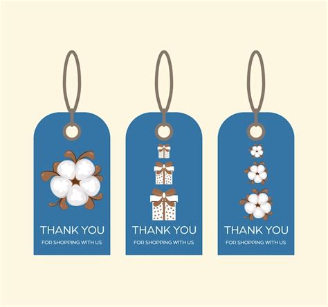 Premium Vector Blue Vector Clothing Labels Set Thank You For Shopping