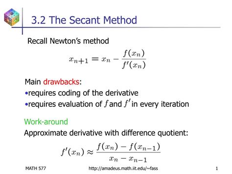 Ppt 32 The Secant Method Powerpoint Presentation Free Download Id