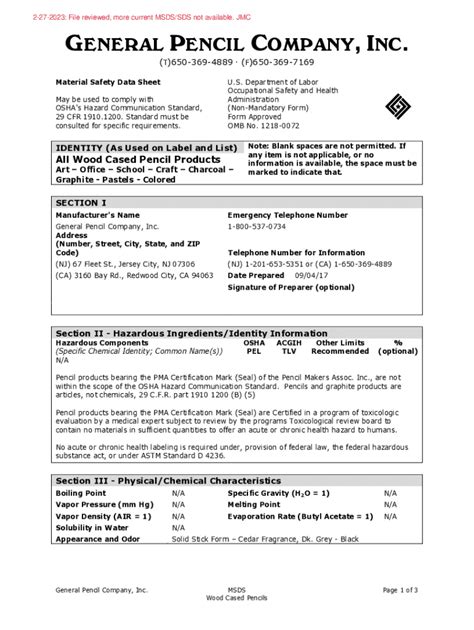 Fillable Online Archpdfs Lps Preparing Safety Data Sheets Chemicals