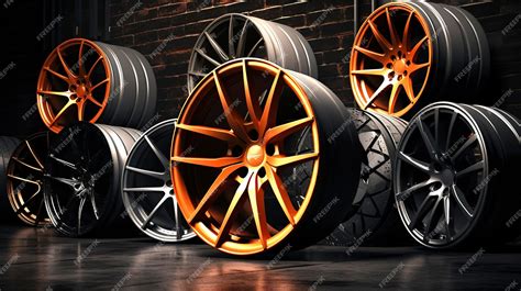 Premium AI Image | Assortment of Car Wheels and Rims