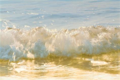 Gentle Incoming Whitewater Wave Breaking On The Shore Stock Image