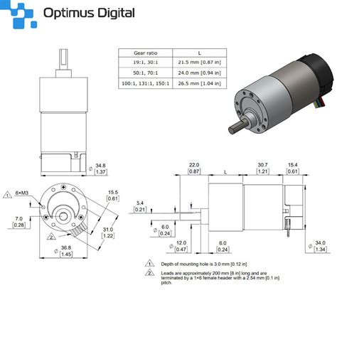 19 1 Metal Gearmotor 37Dx68L Mm With 64 CPR Encoder Helical Pinion