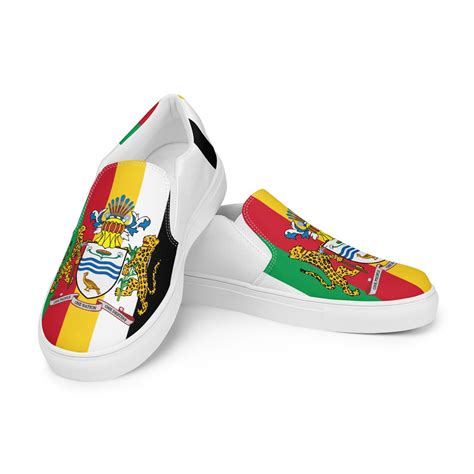 Guyana Flag Colors Coat Of Arms Womens Slip On Canvas Sneakers Casual