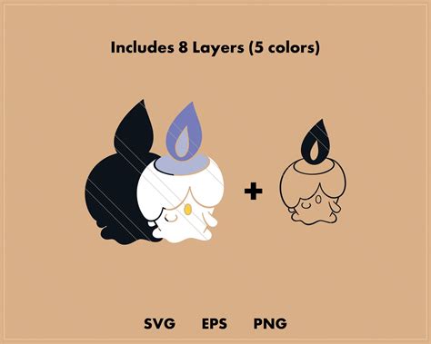 Litwick Pokemon Svg Cut File Layered Digital Template Etsy