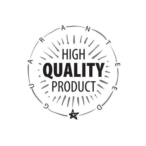 Handdrawn Vector Emblem Representing Superior Product Quality White