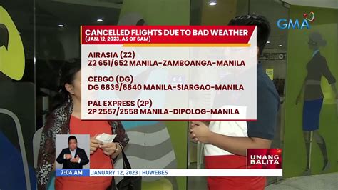 Ilang Flights Papuntang Mindanao Kanselado Dahil Sa Masamang Panahon