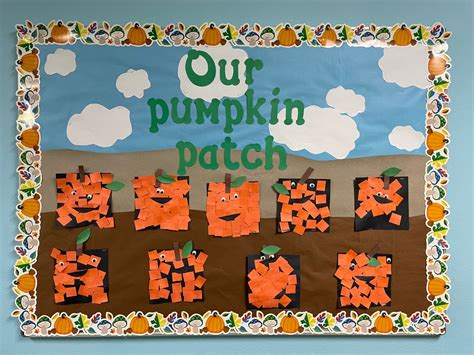 Pumpkin Patch Bulletin Board | Preschool art projects, Fall preschool ...