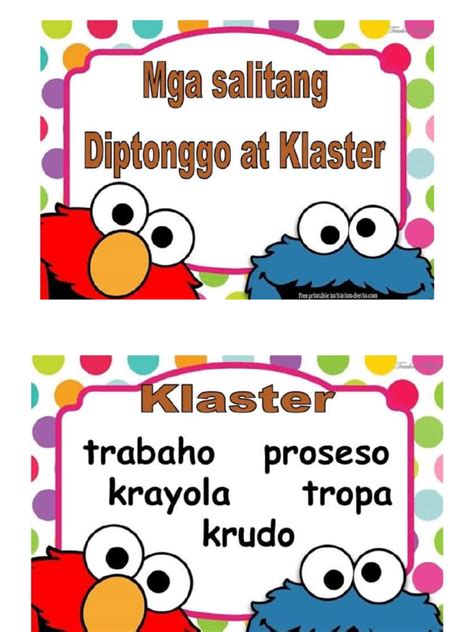 diptonggo  klaster