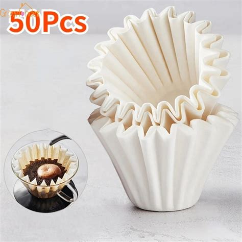 Pcs Set Home Disposable White Hand Brewed Drip Coffee Filters Paper