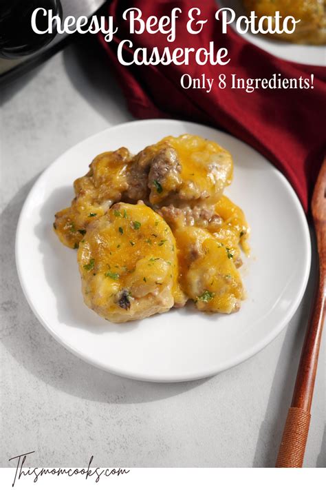 Cheesy Ground Beef and Potato Casserole (slow cooker) – This Mom Cooks