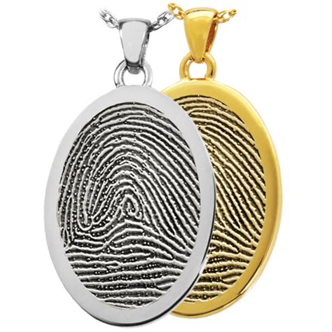 Oval Fingerprint Pendant Cremation Jewelry — Afterlife Essentials