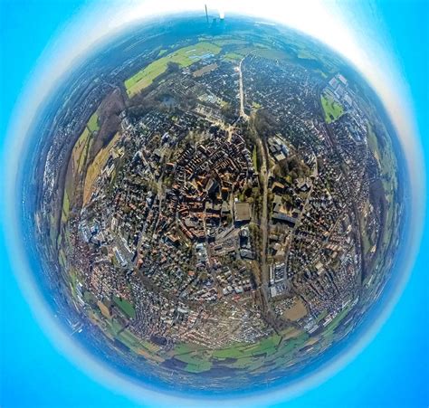 Werne Aus Der Vogelperspektive Fish Eye Perspektive Stadtansicht Vom