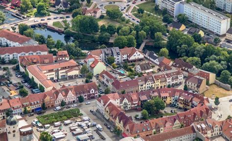 Lübben Spreewald von oben Stadtansicht vom Innenstadtbereich in