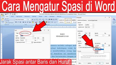 Cara Mengatur Spasi Antar Baris Paragraf Dan Huruf Di Word YouTube