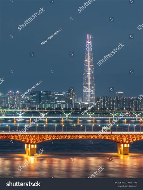 Panoramic Night View Lotte World Tower Stock Photo 2192553593 ...