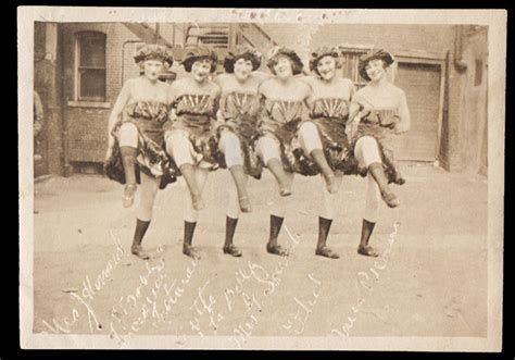 Wild Sex Show Girls Nude Leg Kick Dance Lineup S Vintage Photo