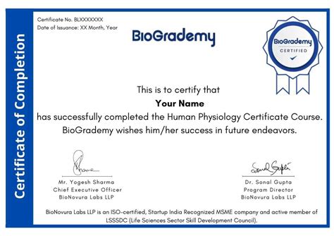 Human Physiology Certificate Course - BioGrademy